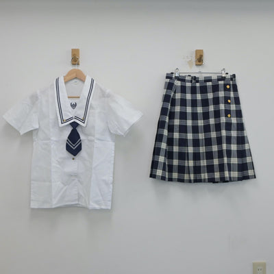 【中古】東京都 鶴川高等学校 女子制服 4点（シャツ・スカート）sf018530