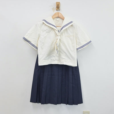 【中古】神奈川県 王禅寺中学校 女子制服 3点（セーラー服・スカート）sf018531