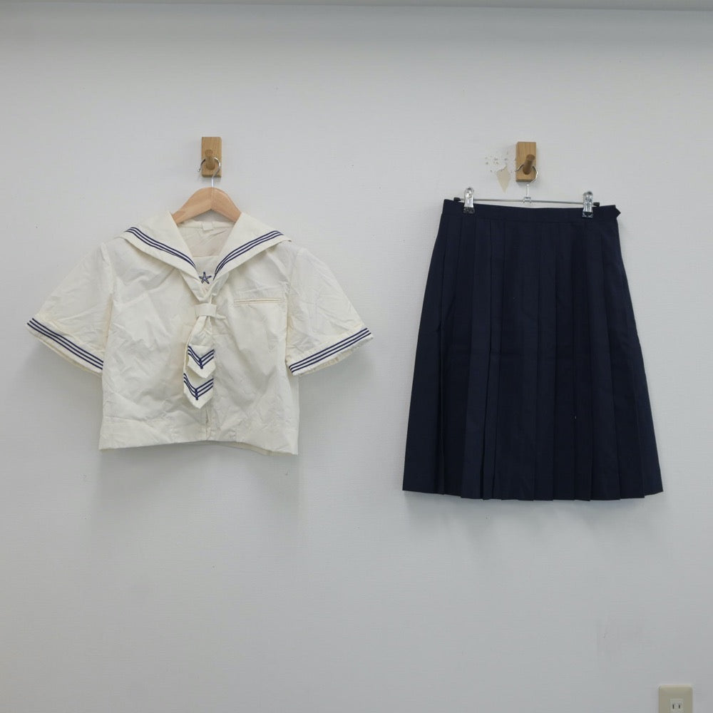 【中古】神奈川県 王禅寺中学校 女子制服 3点（セーラー服・スカート）sf018531