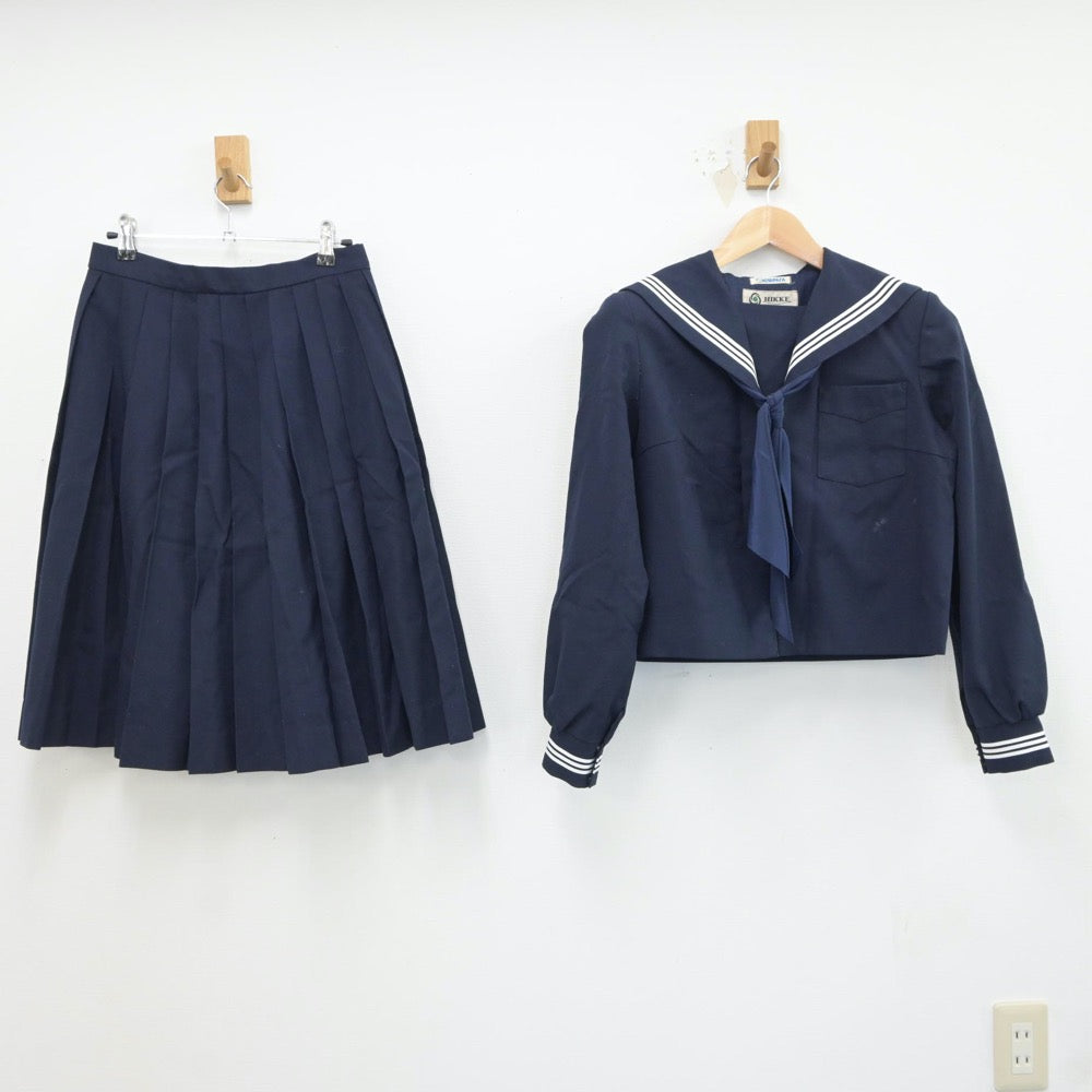 【中古】静岡県 浅羽南中学校 女子制服 3点（セーラー服・スカート）sf018539