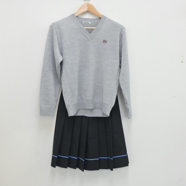 【中古】静岡県 浜松湖北高等学校 女子制服 5点（ブレザー・シャツ・ニット・スカート）sf018544