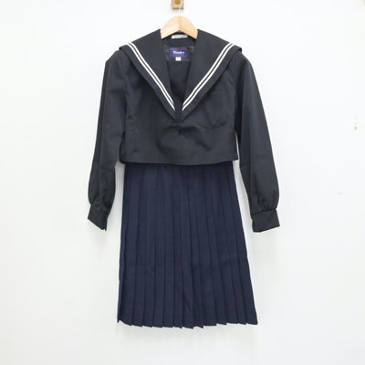 【中古】三重県 明正中学校 女子制服 2点（セーラー服・スカート）sf018547