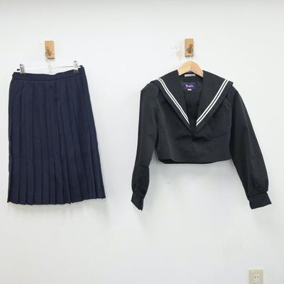 【中古】三重県 明正中学校 女子制服 2点（セーラー服・スカート）sf018547