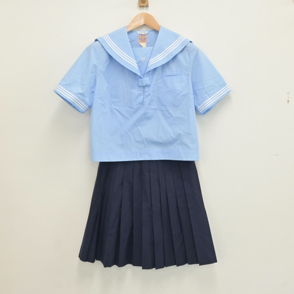 【中古】岩手県 見前中学校 女子制服 3点（セーラー服・スカート）sf018552