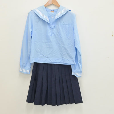 【中古】岩手県 見前中学校 女子制服 3点（セーラー服・スカート）sf018552