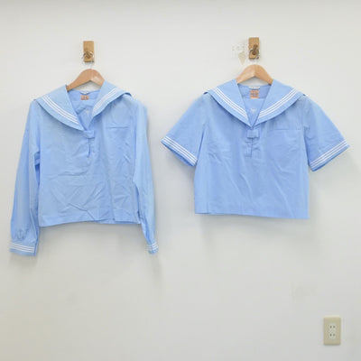 【中古】岩手県 見前中学校 女子制服 3点（セーラー服・スカート）sf018552