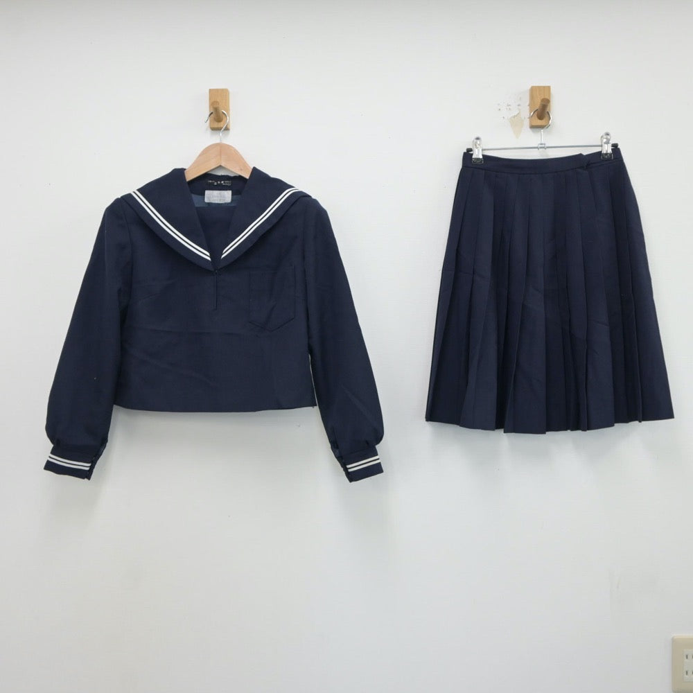 【中古】鳥取県 湖東中学校 女子制服 4点（セーラー服・ベスト・スカート・スカート）sf018577