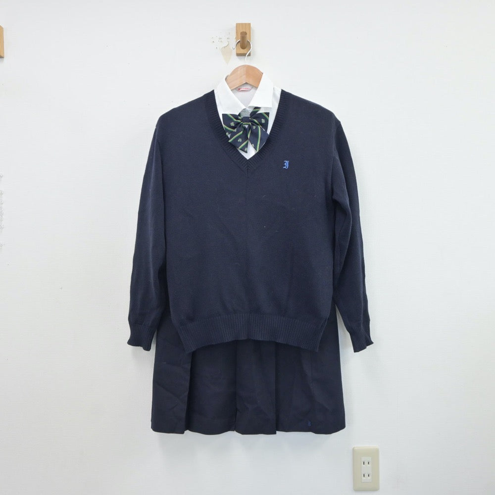 【中古】埼玉県 岩槻高等学校 女子制服 5点（ブレザー・シャツ・ニット・スカート）sf018591