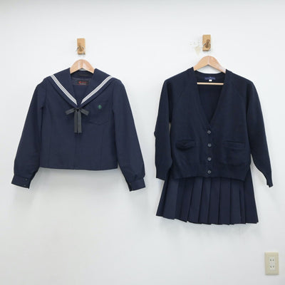 【中古】愛知県 桜台高等学校 女子制服 4点（セーラー服・ニット・スカート）sf018597