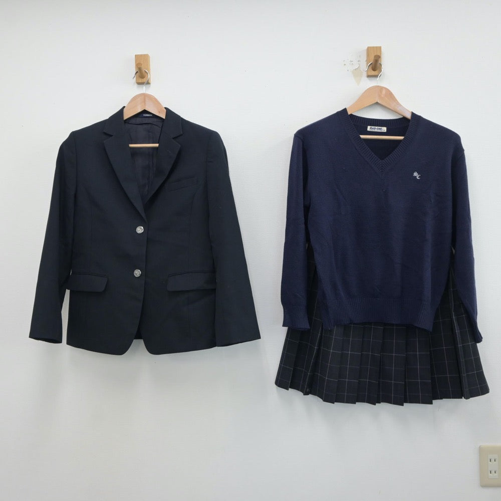 【中古】宮城県 仙台商業高等学校 女子制服 4点（ブレザー・ニット・スカート）sf018615