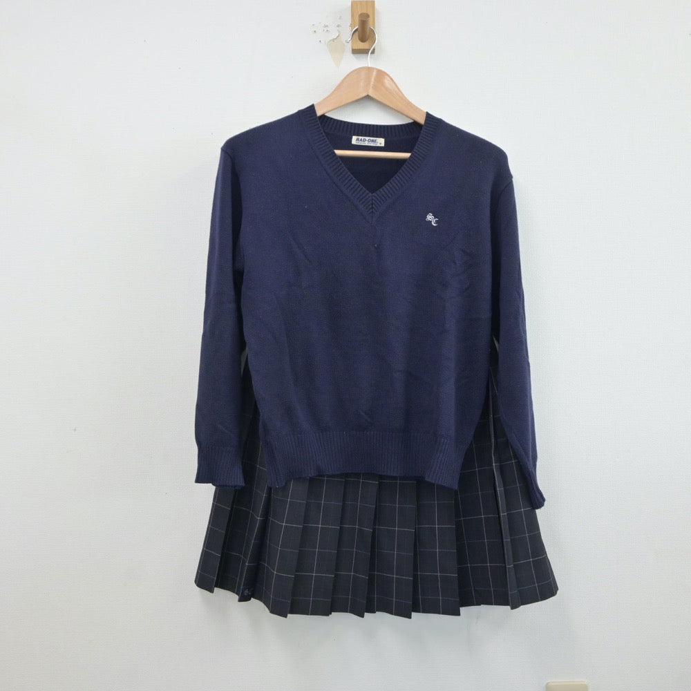 【中古】宮城県 仙台商業高等学校 女子制服 4点（ブレザー・ニット・スカート）sf018615