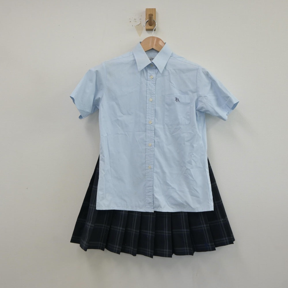 【中古】福島県 岩瀬農業高等学校 女子制服 2点（シャツ・スカート）sf018620