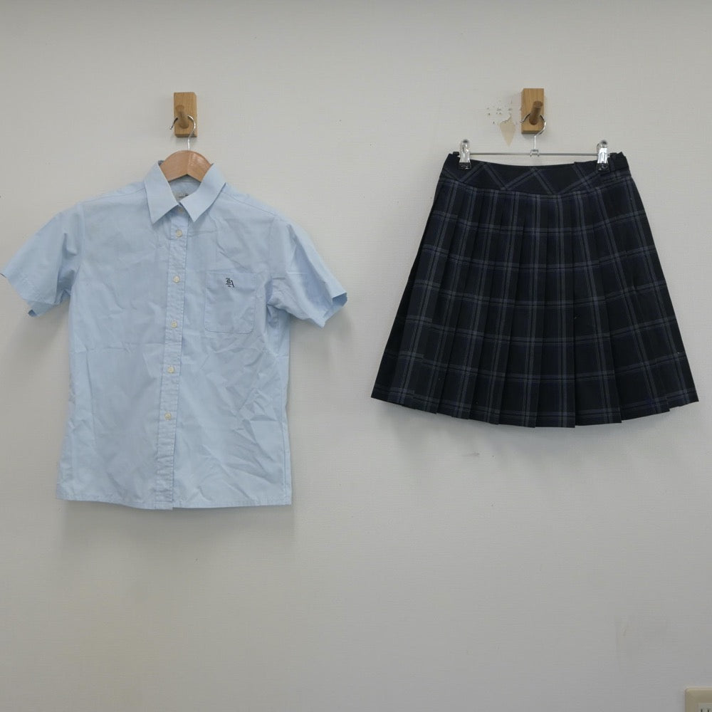 【中古】福島県 岩瀬農業高等学校 女子制服 2点（シャツ・スカート）sf018620