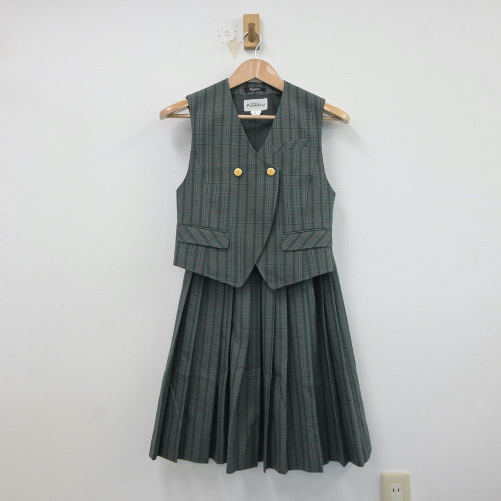 【中古】北海道 平岡緑中学校 女子制服 4点（ブレザー・ベスト・スカート）sf018624