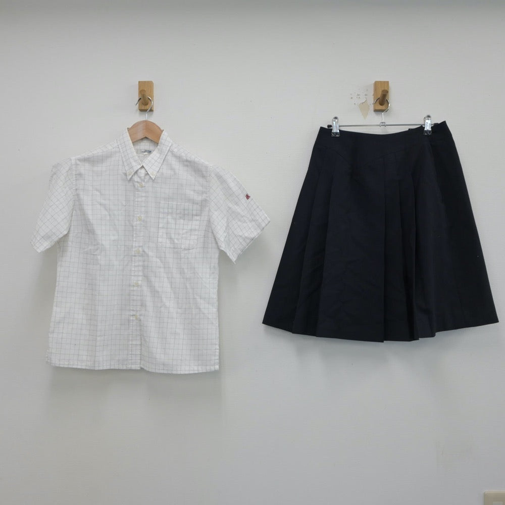 【中古】広島県 河内高等学校 女子制服 2点（シャツ・スカート）sf018630