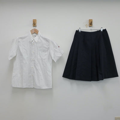 【中古】広島県 河内高等学校 女子制服 2点（シャツ・スカート）sf018630