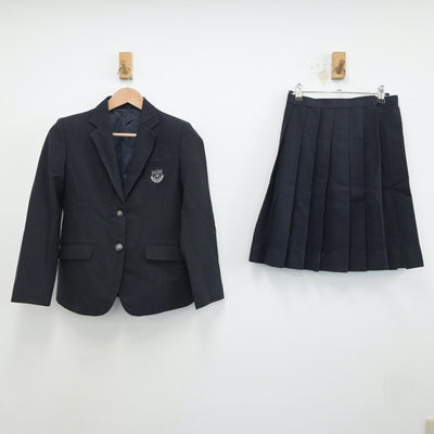 【中古】岡山県 倉敷高等学校 女子制服 3点（ブレザー・ニット・スカート）sf018633