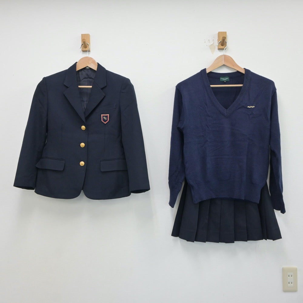 【中古】福井県 若狭高等学校 女子制服 4点（ブレザー・ニット・スカート）sf018640