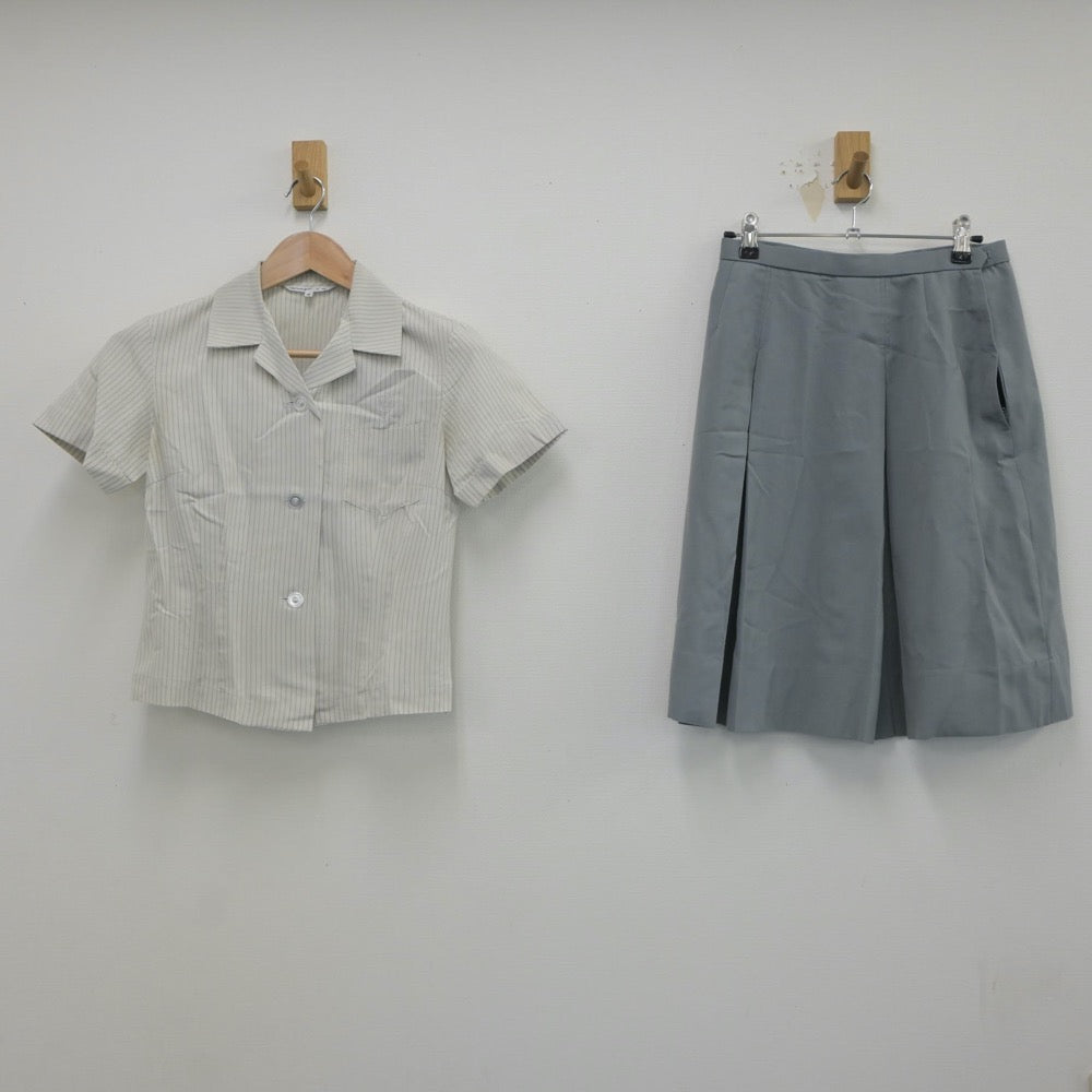 【中古】宮崎県 宮崎西高等学校 女子制服 2点（シャツ・スカート）sf018644