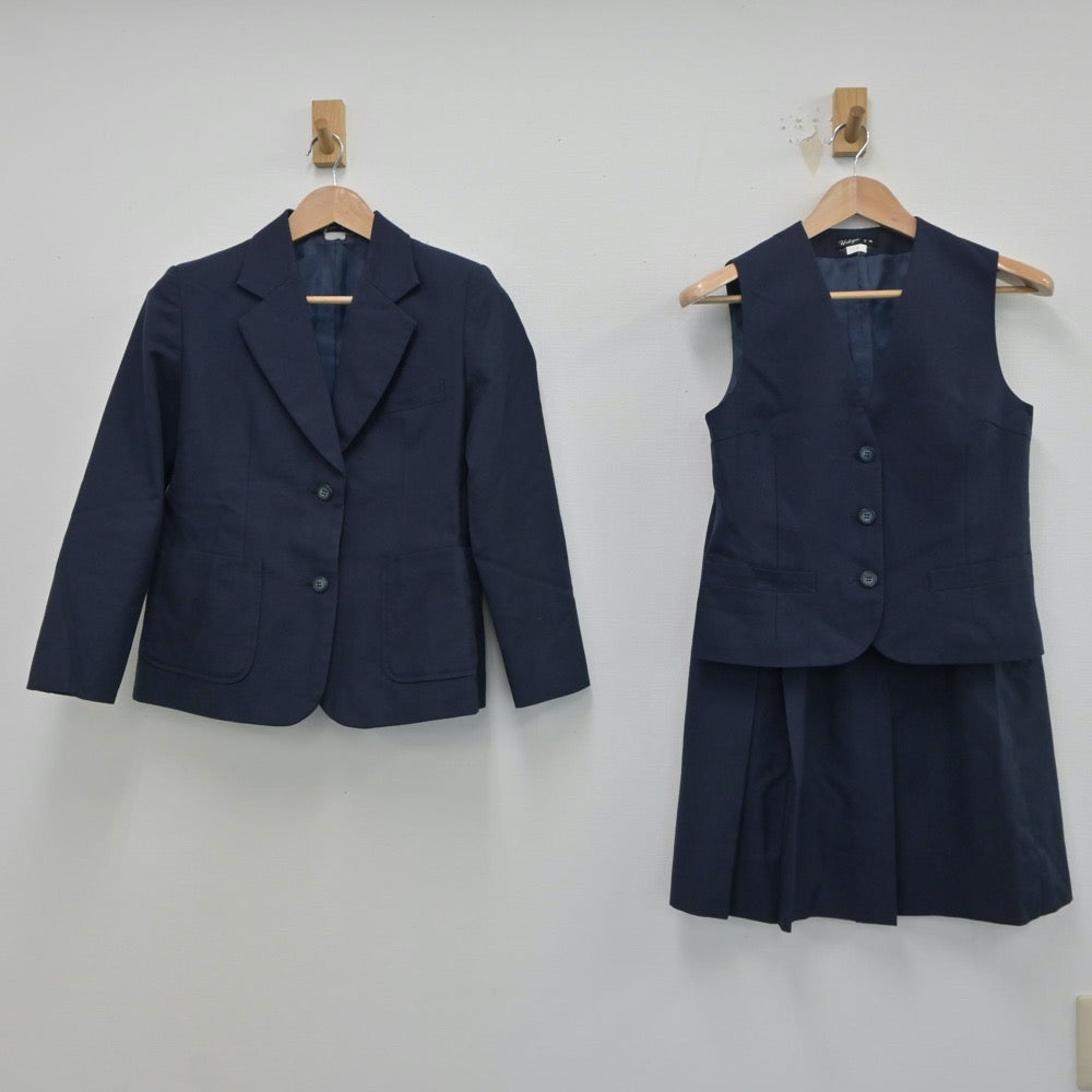 【中古】宮崎県 宮崎西高等学校 女子制服 3点（ブレザー・ベスト・スカート）sf018646