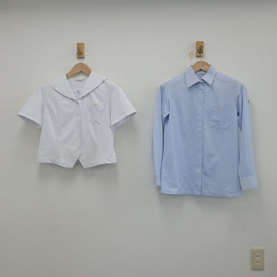 【中古】鹿児島県 津曲学園鹿児島高等学校 女子制服 2点（セーラー服・シャツ）sf018647