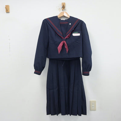 【中古】福岡県 太宰府東中学校 女子制服 4点（セーラー服・ジャンパースカート）sf018654