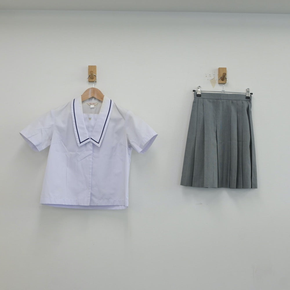 【中古】石川県 鵬学園高等学校 女子制服 3点（シャツ・スカート）sf018659