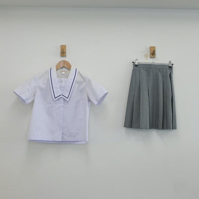 【中古】石川県 鵬学園高等学校 女子制服 3点（シャツ・スカート）sf018659