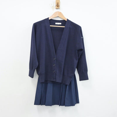 【中古】石川県 鵬学園高等学校 女子制服 4点（セーラー服・ニット・スカート）sf018660