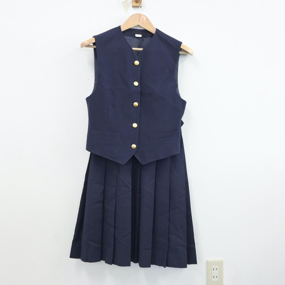 【中古】埼玉県 川越南高等学校 女子制服 5点（ブレザー・ベスト・ニット・スカート）sf018664