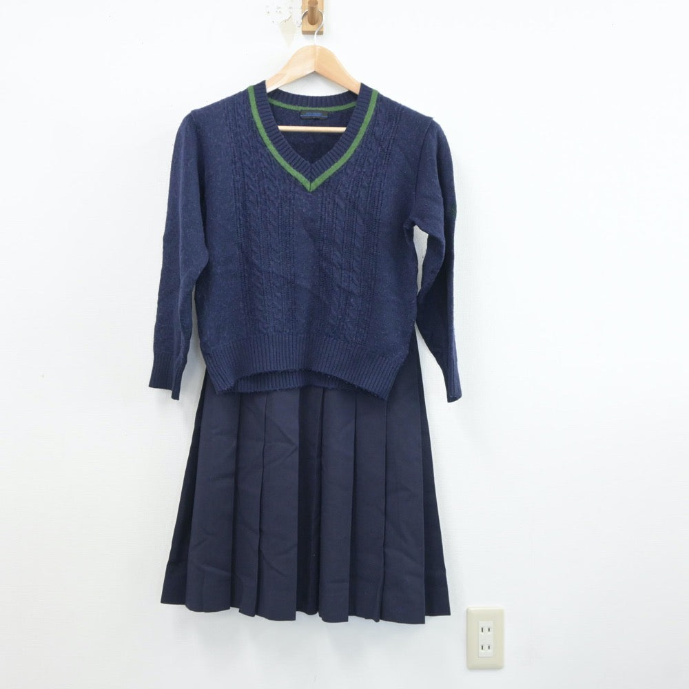 【中古】埼玉県 川越南高等学校 女子制服 5点（ブレザー・ベスト・ニット・スカート）sf018664