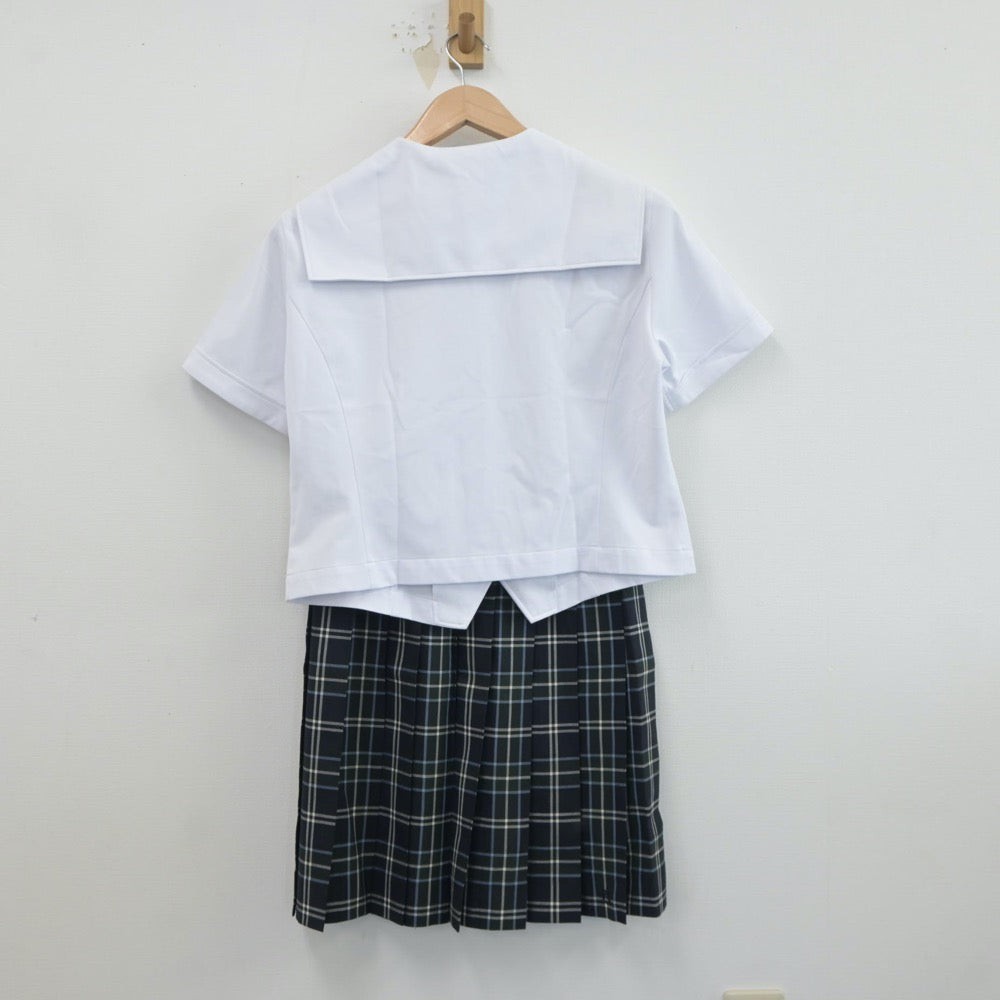 【中古】鹿児島県 鹿児島高等学校 女子制服 4点（セーラー服・ニットベスト・スカート）sf018666