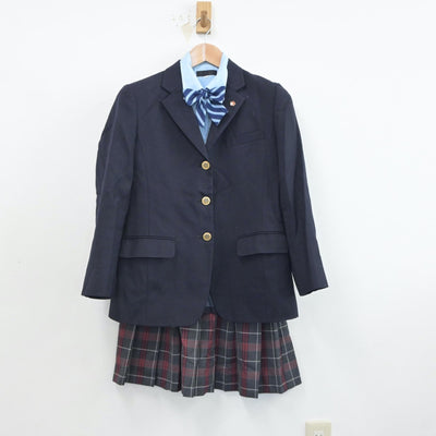 【中古】神奈川県 横浜商科大学高等学校 女子制服 7点（ブレザー・シャツ・ニット・スカート）sf018668