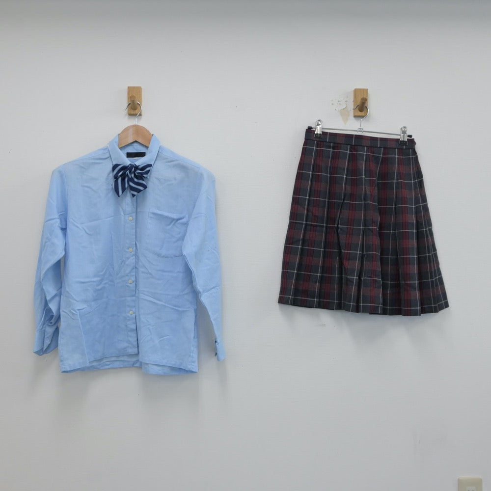 【中古】神奈川県 横浜商科大学高等学校 女子制服 7点（ブレザー・シャツ・ニット・スカート）sf018668