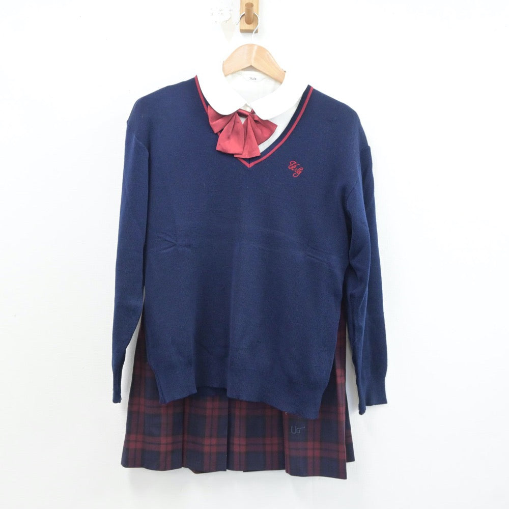 【中古】埼玉県 浦和学院高等学校 女子制服 5点（ブレザー・シャツ・ニット・スカート）sf018681