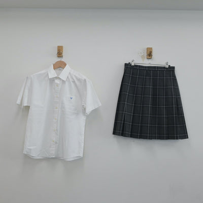 【中古】埼玉県 上尾鷹の台高等学校 女子制服 2点（シャツ・スカート）sf018682