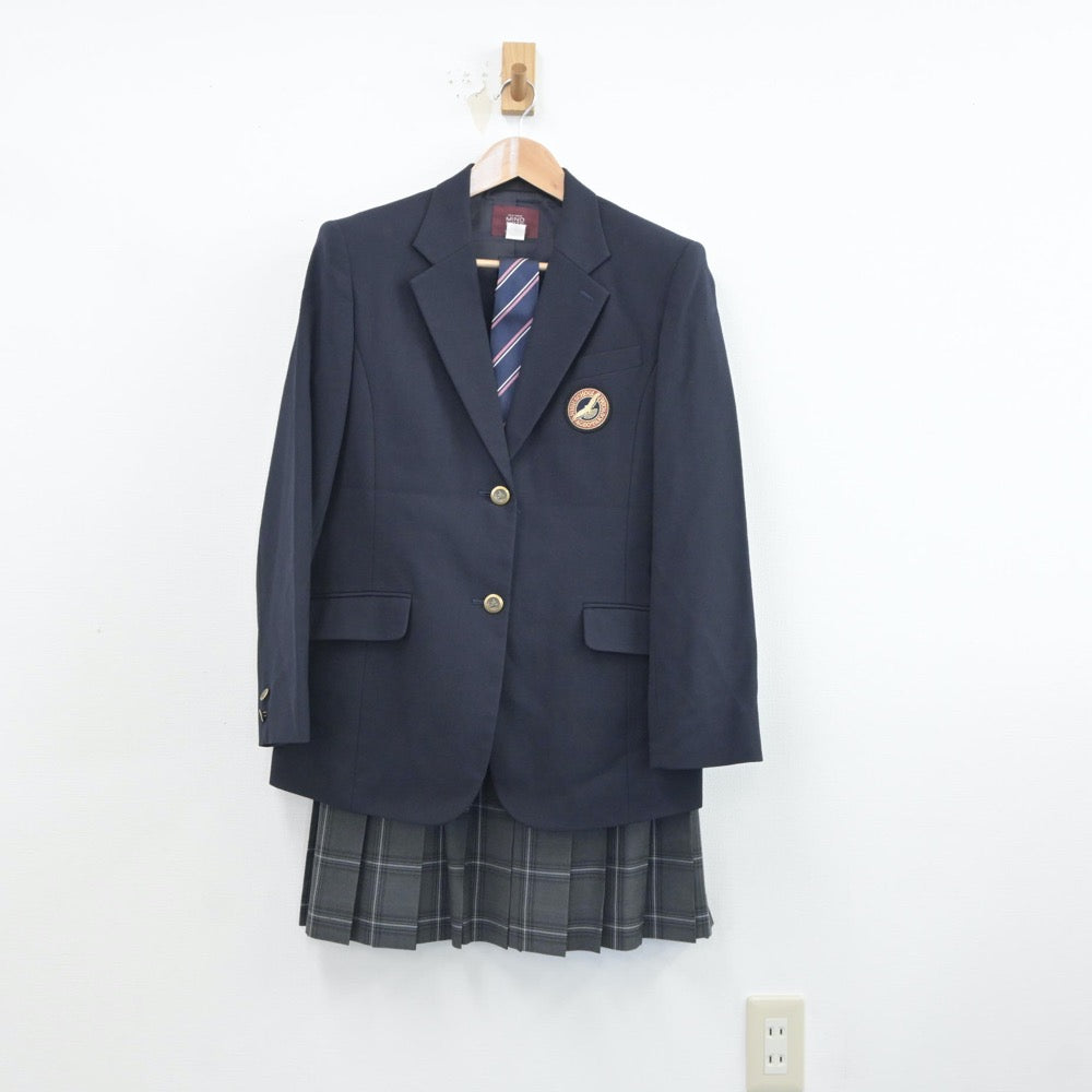 【中古】埼玉県 上尾鷹の台高等学校 女子制服 4点（ブレザー・ニット・スカート）sf018684