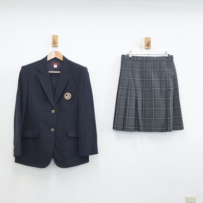 【中古】埼玉県 上尾鷹の台高等学校 女子制服 4点（ブレザー・ニット・スカート）sf018684