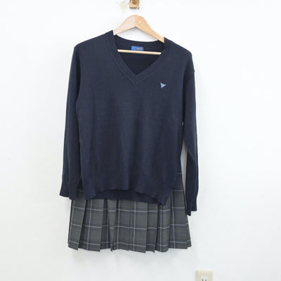 【中古】埼玉県 上尾鷹の台高等学校 女子制服 4点（ブレザー・ニット・スカート）sf018684