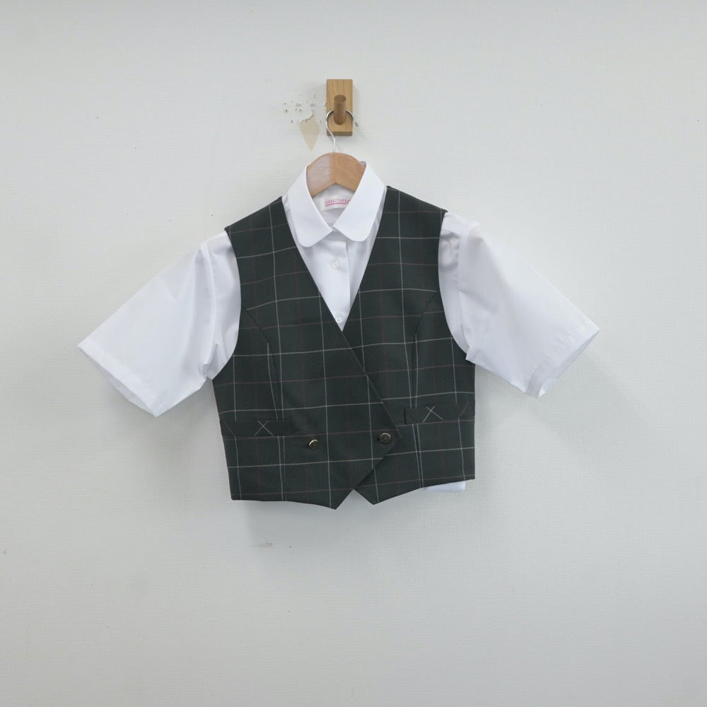 【中古】北海道 月寒中学校 女子制服 2点（シャツ・ベスト）sf018688