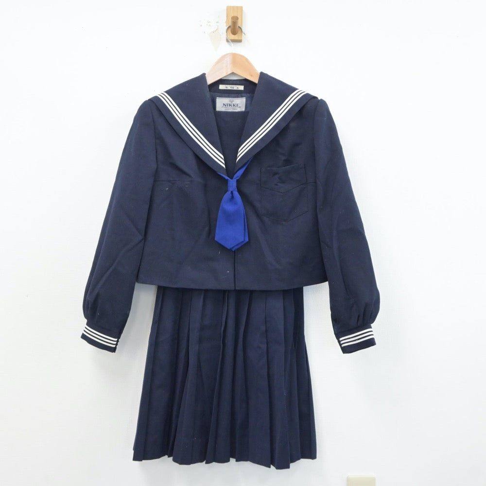 【中古】山口県 厚南中学校 女子制服 3点（セーラー服・スカート）sf018693