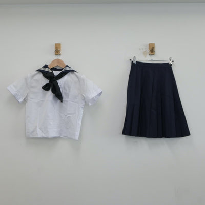 【中古】東京都 駒場高等学校 女子制服 3点（セーラー服・スカート）sf018695