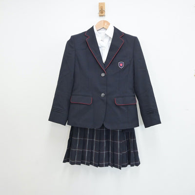 【中古】神奈川県 英理女子学院高等学校 女子制服 5点（ブレザー・シャツ・ニット・スカート）sf018710