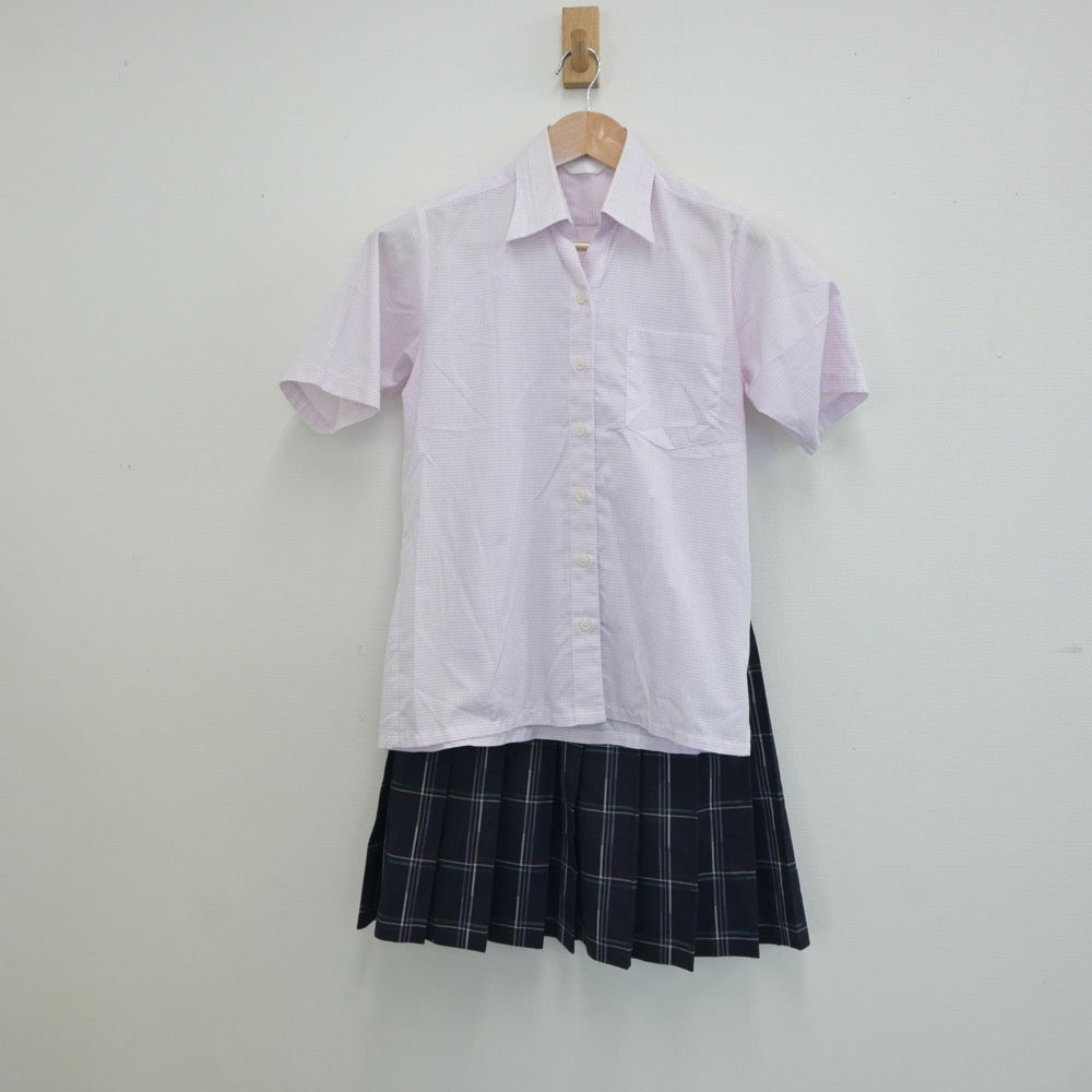 【中古】神奈川県 英理女子学院高等学校 女子制服 4点（シャツ・ニットベスト・スカート）sf018711