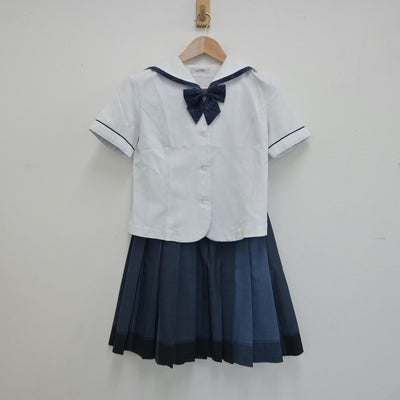 【中古】鹿児島県 樟南高等学校 女子制服 2点（セーラー服・スカート）sf018716