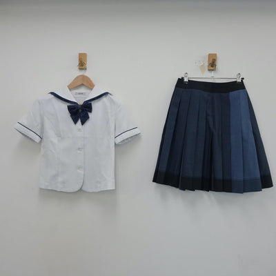 【中古】鹿児島県 樟南高等学校 女子制服 2点（セーラー服・スカート）sf018716