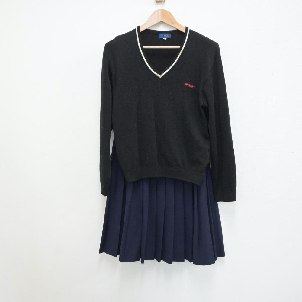 【中古】兵庫県 神戸市立葺合中学校 女子制服 3点（ブレザー・ニット・スカート）sf018722