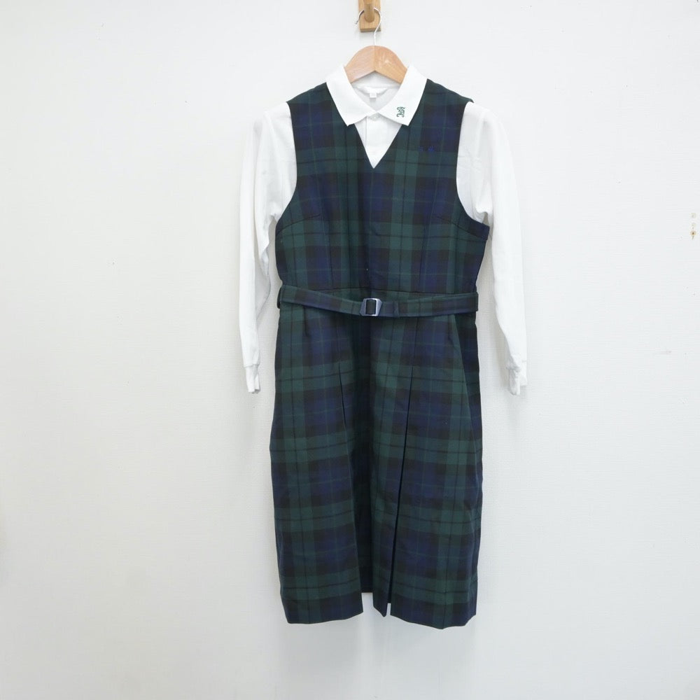 【中古】北海道 札幌市立八条中学校 女子制服 3点（ブレザー・シャツ・ジャンパースカート）sf018731