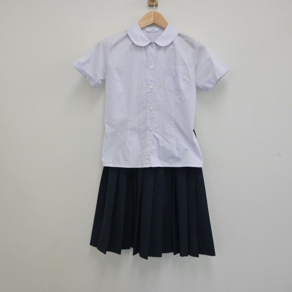 【中古】兵庫県 神戸市立葺合中学校 女子制服 2点（シャツ・スカート）sf018741