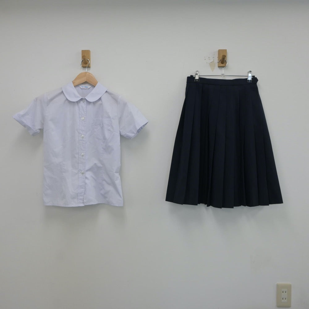 【中古】兵庫県 神戸市立葺合中学校 女子制服 2点（シャツ・スカート）sf018741